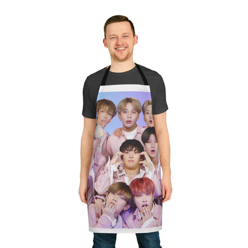 Ateez-themed apron with group members' names