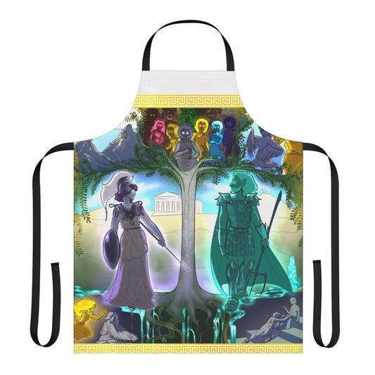 Athena Inspired Tapestry Apron featuring Greek goddess imagery