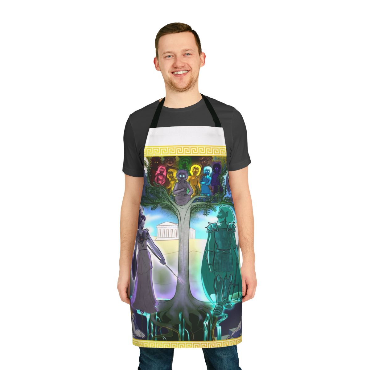 Athena Inspired Tapestry Apron featuring Greek goddess imagery
