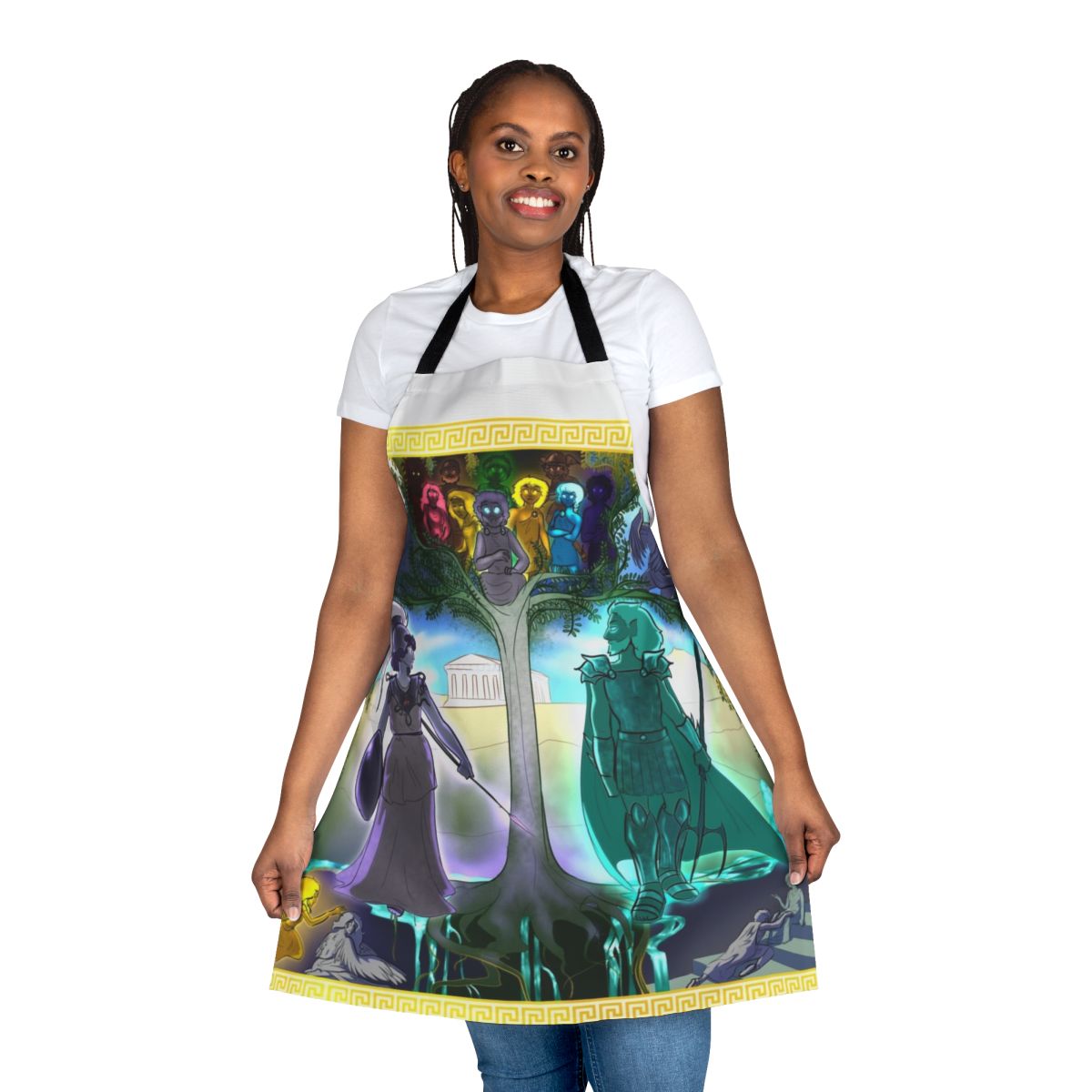 Athena Inspired Tapestry Apron featuring Greek goddess imagery