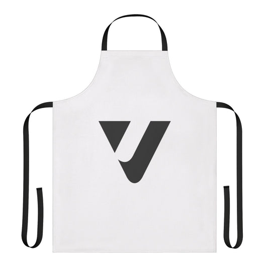 Fashionable apron featuring a letter V logo design, great for athletic, culinary, or home use.
