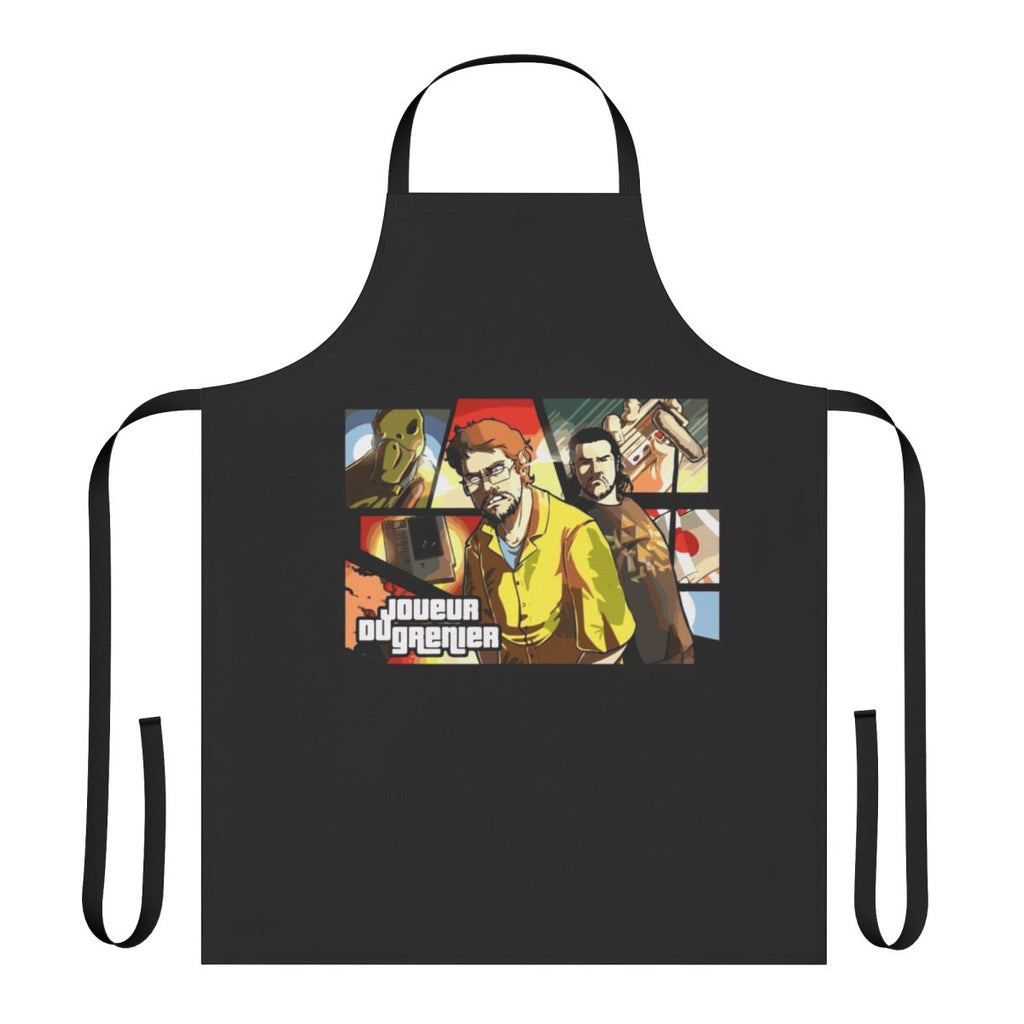 Attic Player inspired apron with gaming and video game references