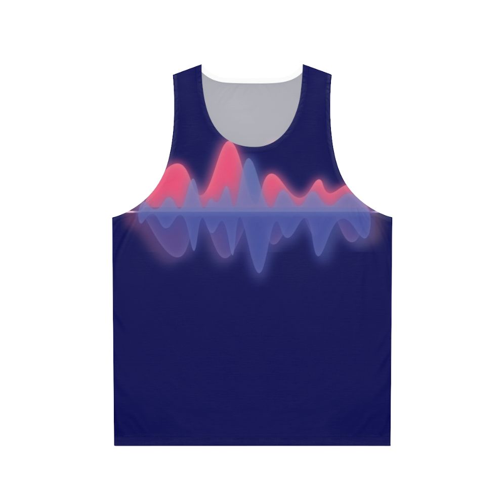 Unisex tank top with audio wave pattern design