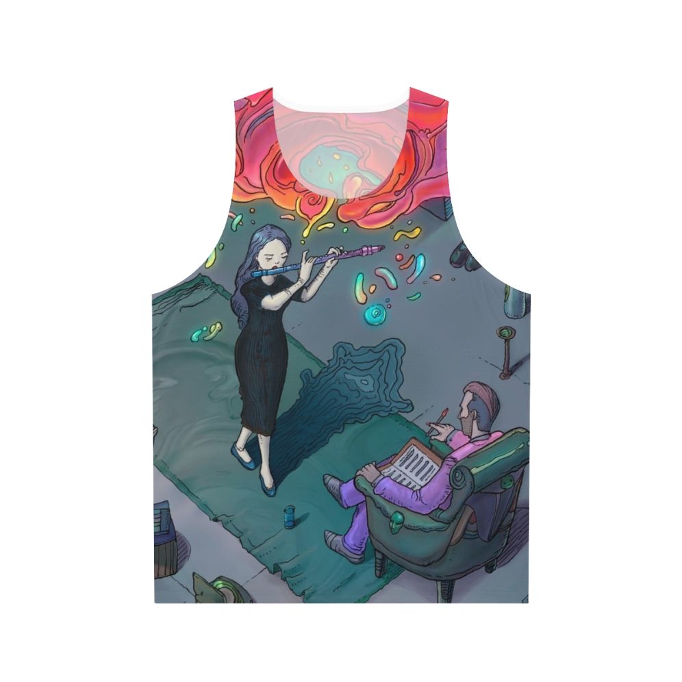 Audition unisex music tank top with lineart design