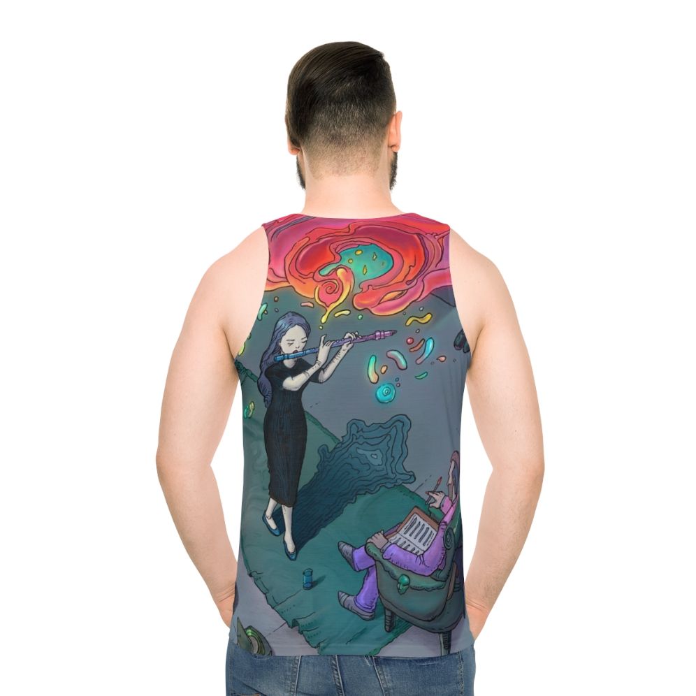 Audition unisex music tank top with lineart design