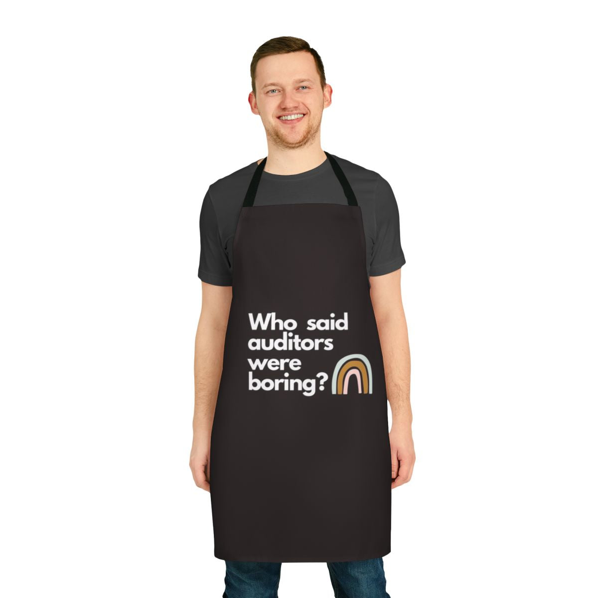 Auditor and accountant apron with a humorous "Who Said Auditors Were Boring?" design