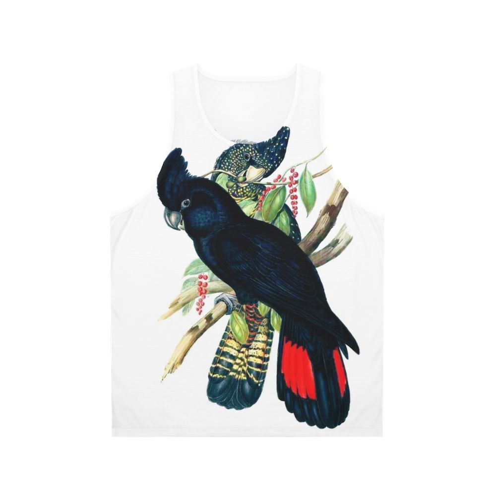 Australian Banksian Black Cockatoo on Unisex Tank Top