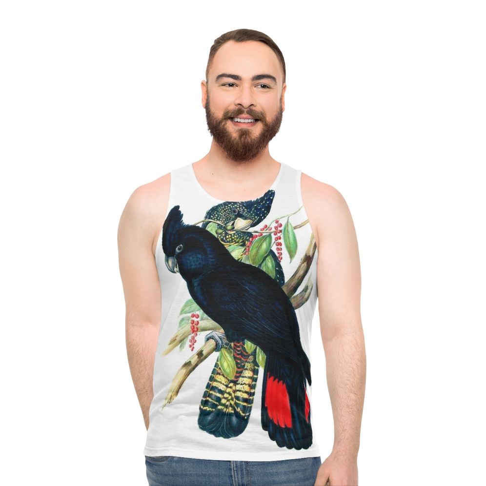 Australian Banksian Black Cockatoo on Unisex Tank Top
