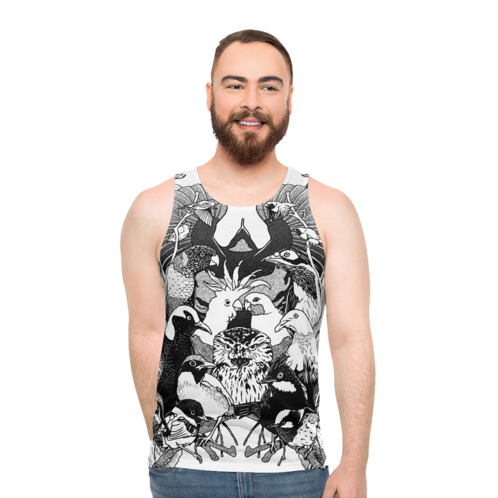 Australian Birds Unisex Tank Top with nature illustration