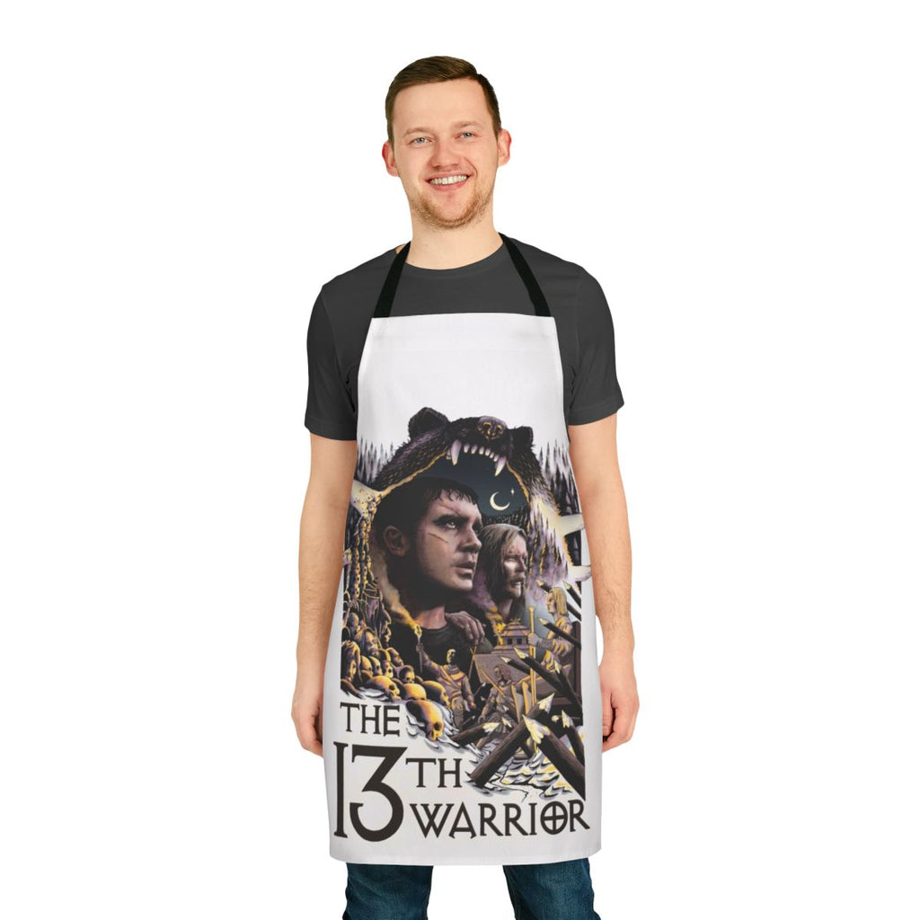 13th Warrior themed kitchen apron with medieval and fantasy design