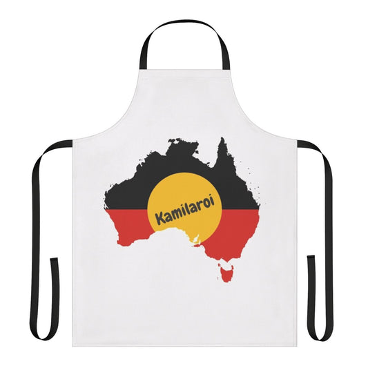 Kamilaroi Aboriginal Australian Apron featuring traditional indigenous Australian artwork and patterns