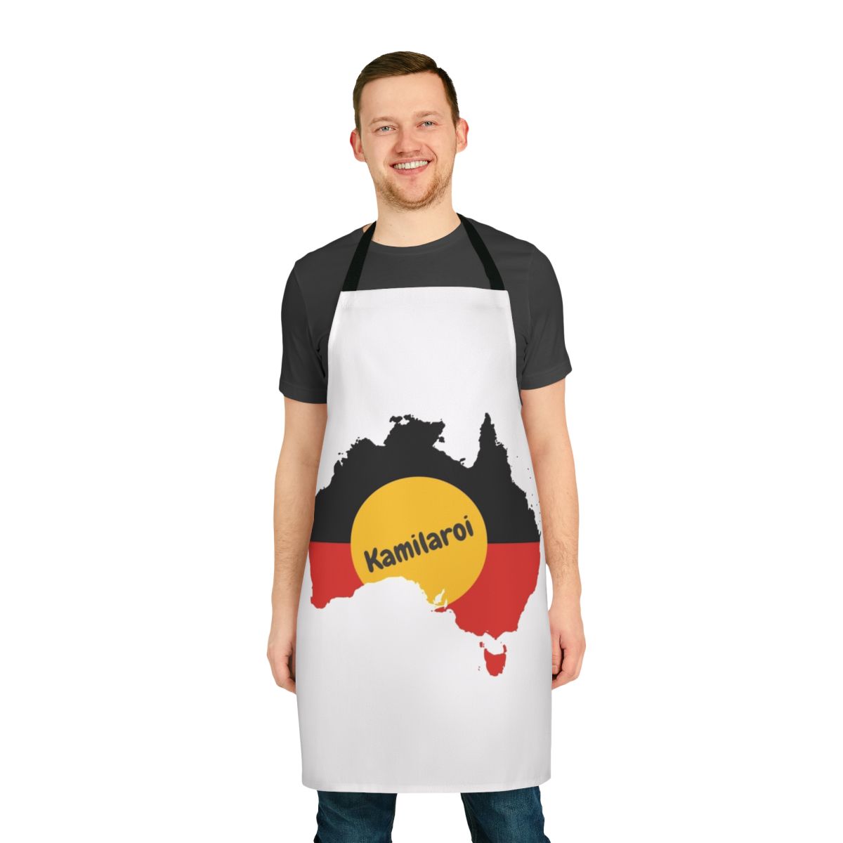 Kamilaroi Aboriginal Australian Apron featuring traditional indigenous Australian artwork and patterns