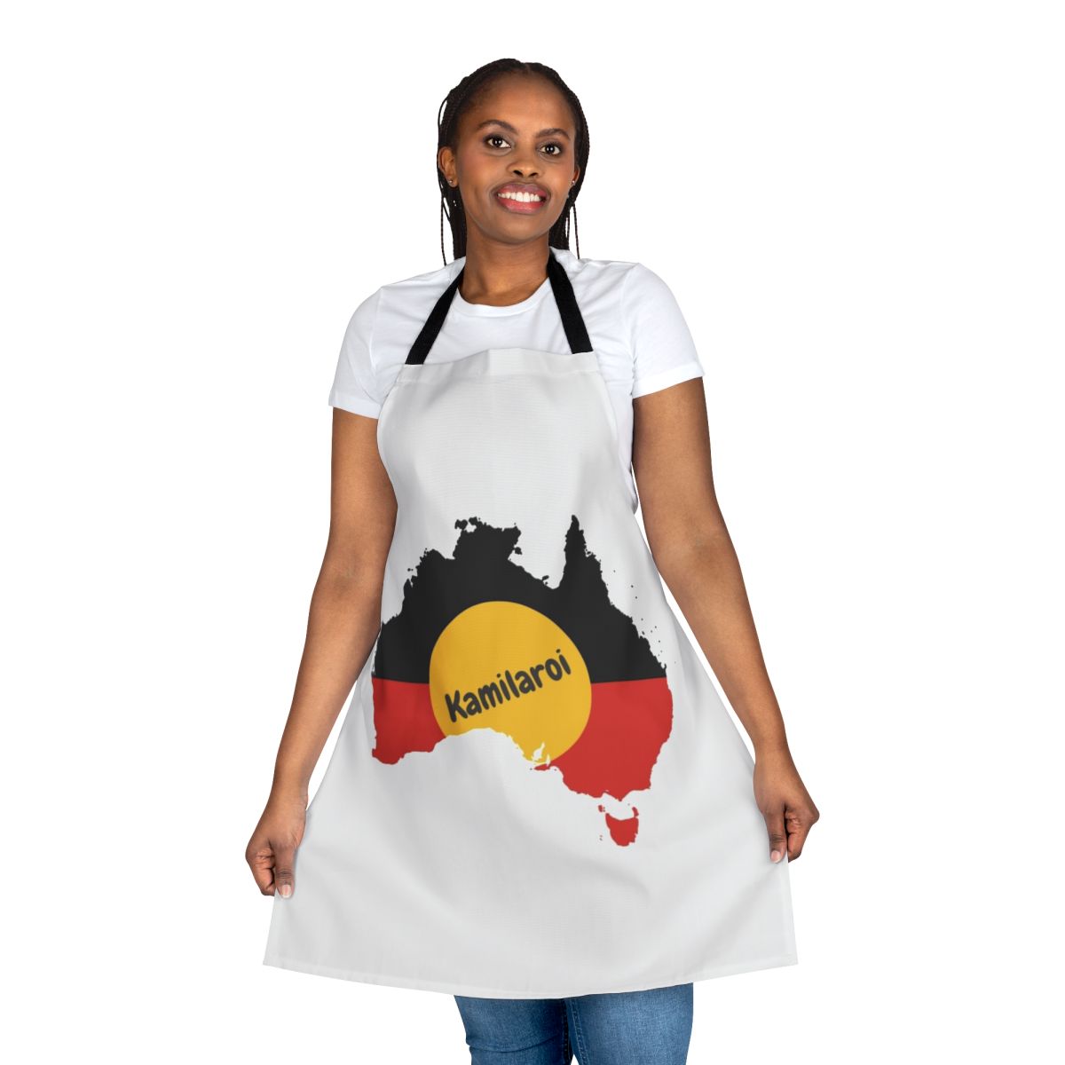 Kamilaroi Aboriginal Australian Apron featuring traditional indigenous Australian artwork and patterns