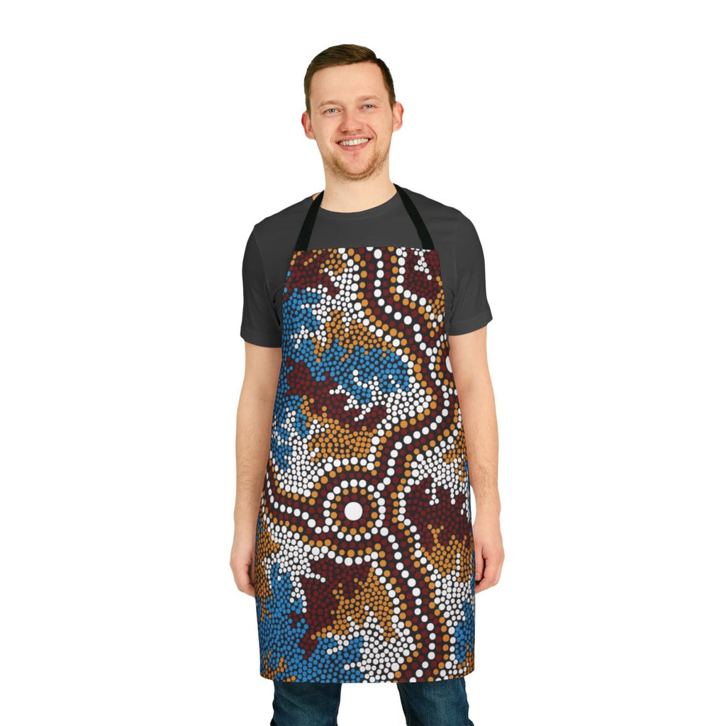 Authentic Aboriginal Dot Art Wetland Dreaming Apron