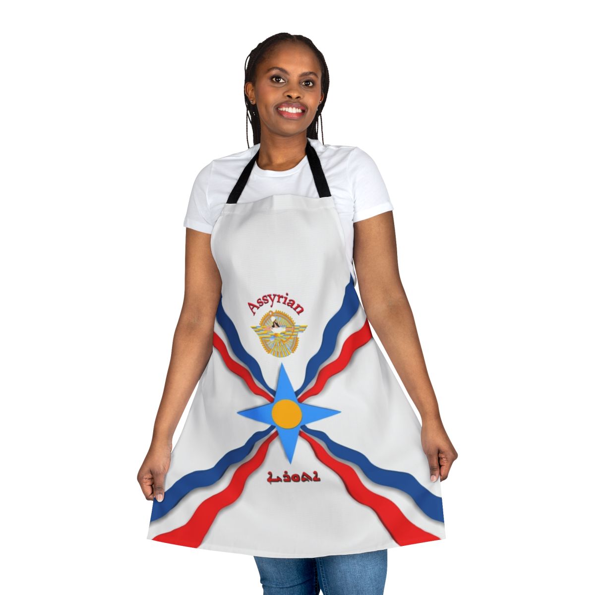 Assyrian flag pattern apron with traditional Mesopotamia design