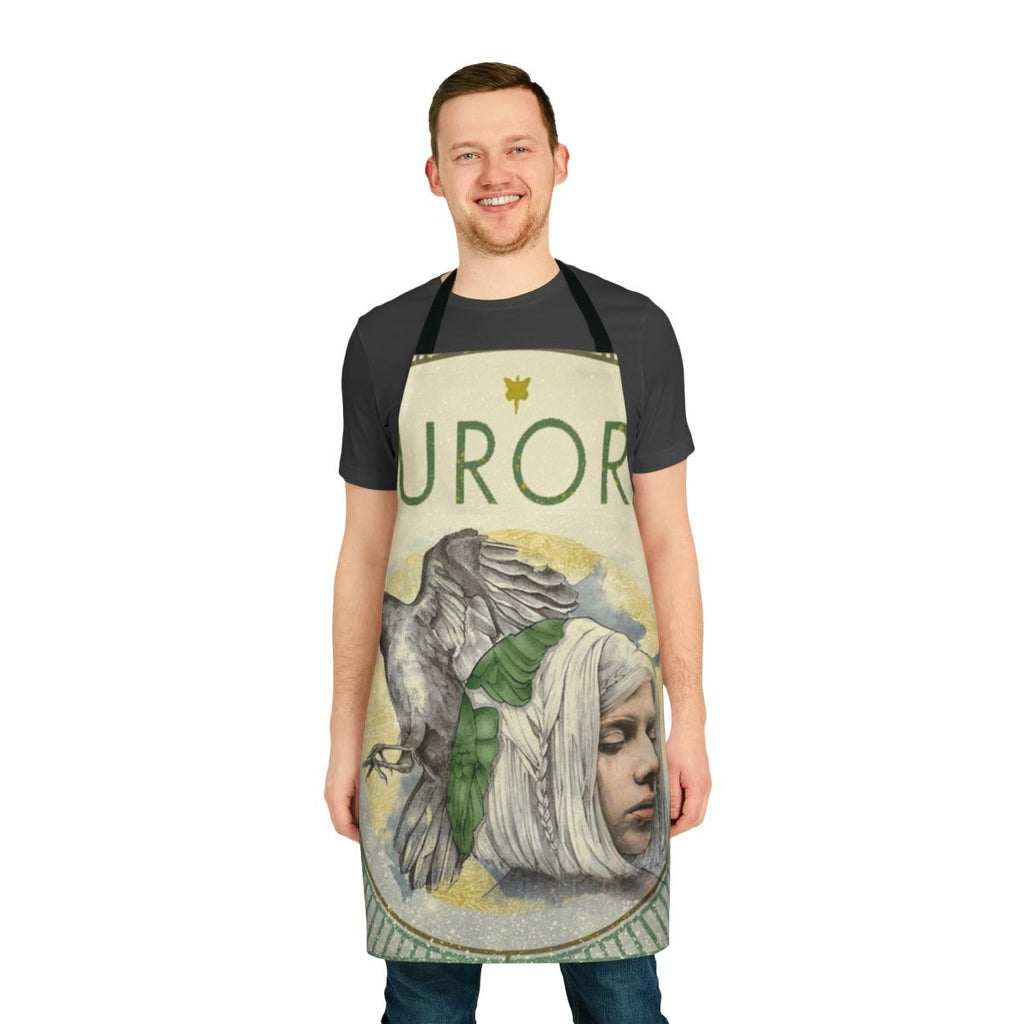 Greenbird apron featuring the artwork and imagery of Norwegian singer-songwriter Aurora Aksnes