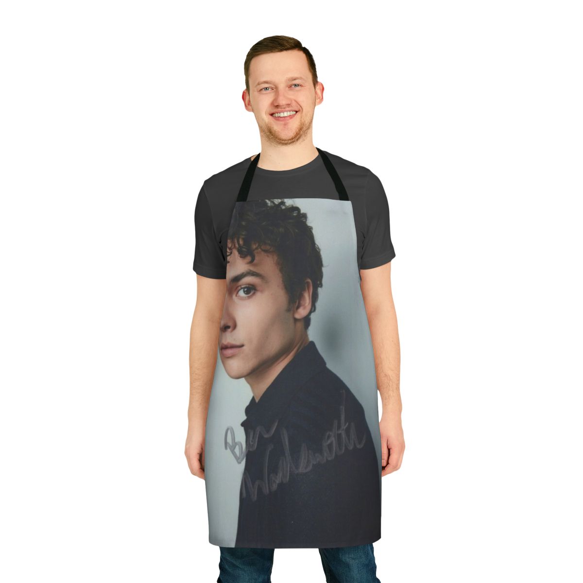 Apron signed by famous actor Benjamin Wadsworth, known for his roles in popular movies and TV shows