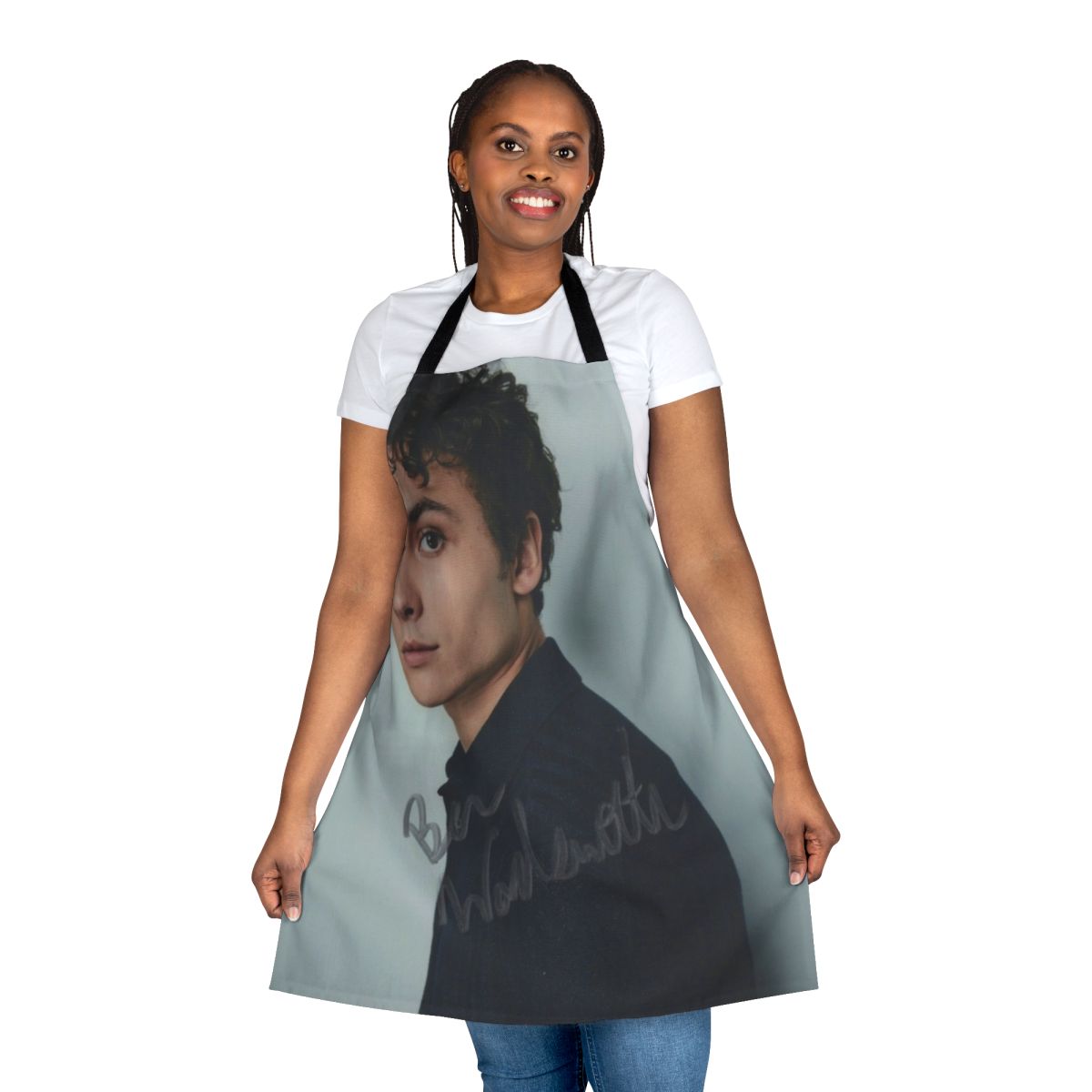 Apron signed by famous actor Benjamin Wadsworth, known for his roles in popular movies and TV shows