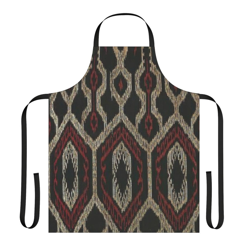 Handmade Filipino ethnic design apron featuring traditional indigenous patterns and textiles from the Philippines.