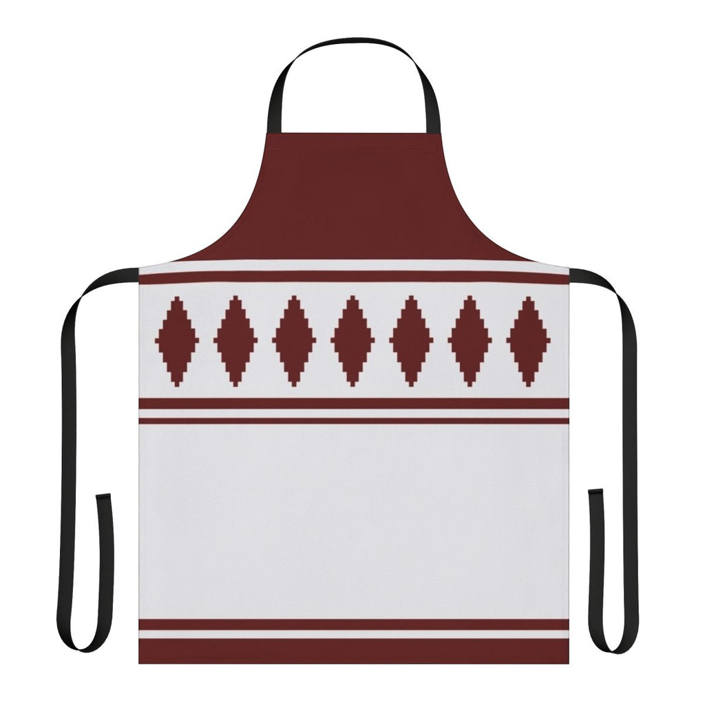 Traditional Finnish jussipaita pattern design on an apron
