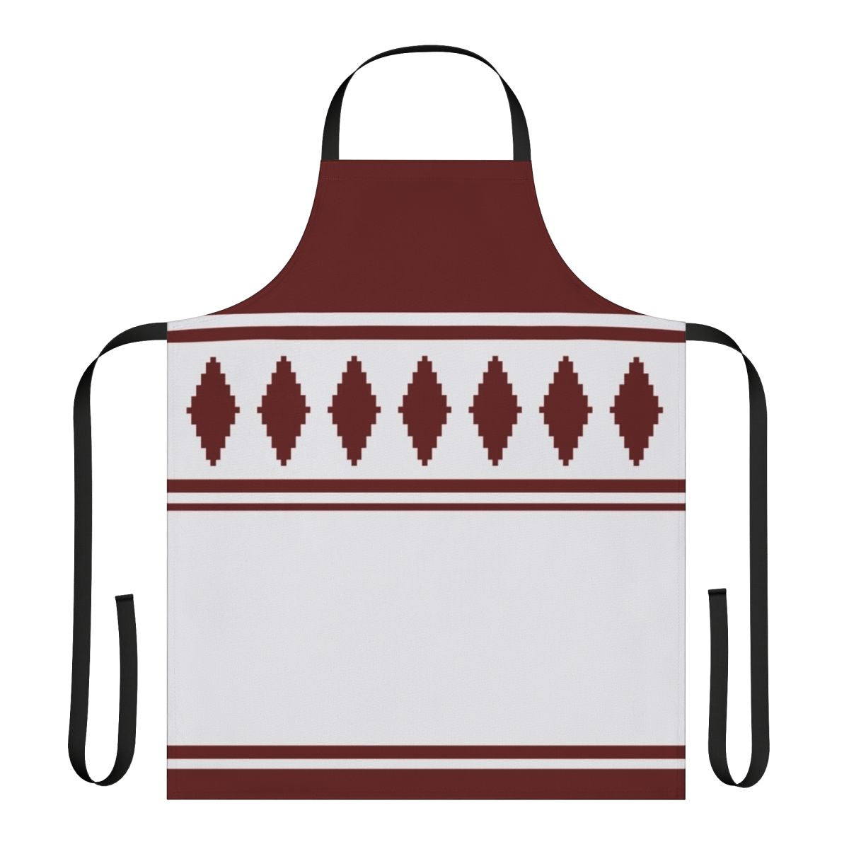 Traditional Finnish jussipaita pattern design on an apron
