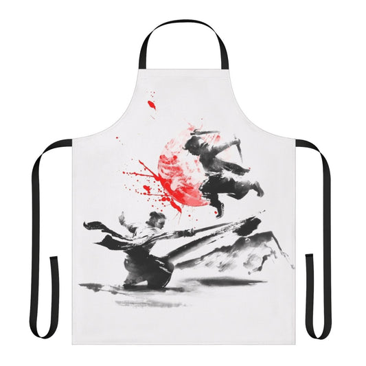 Samurai-inspired apron featuring traditional Japanese design elements