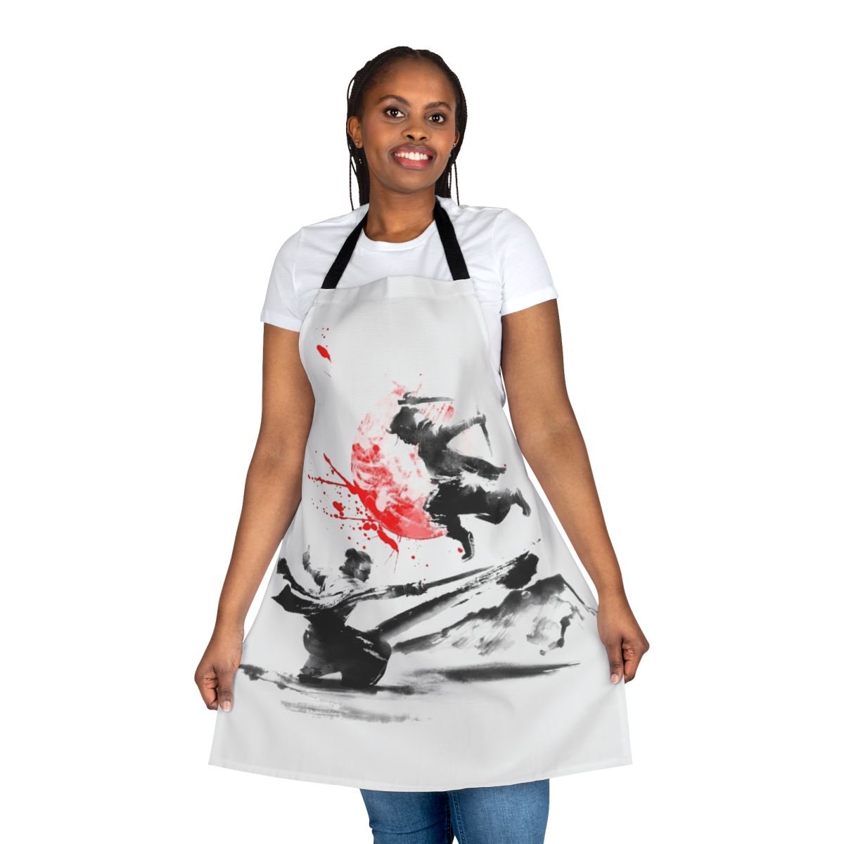 Samurai-inspired apron featuring traditional Japanese design elements