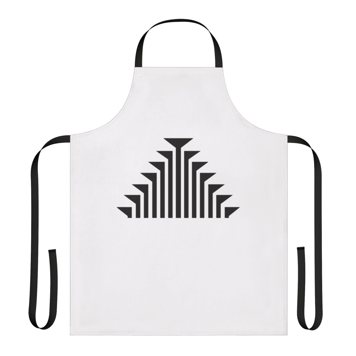 Solid black apron with Klamath Tribes inspired design, showcasing indigenous culture and tradition.