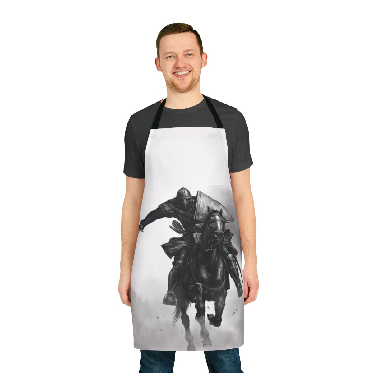 Stylish medieval-inspired apron featuring the Mount & Blade logo and design