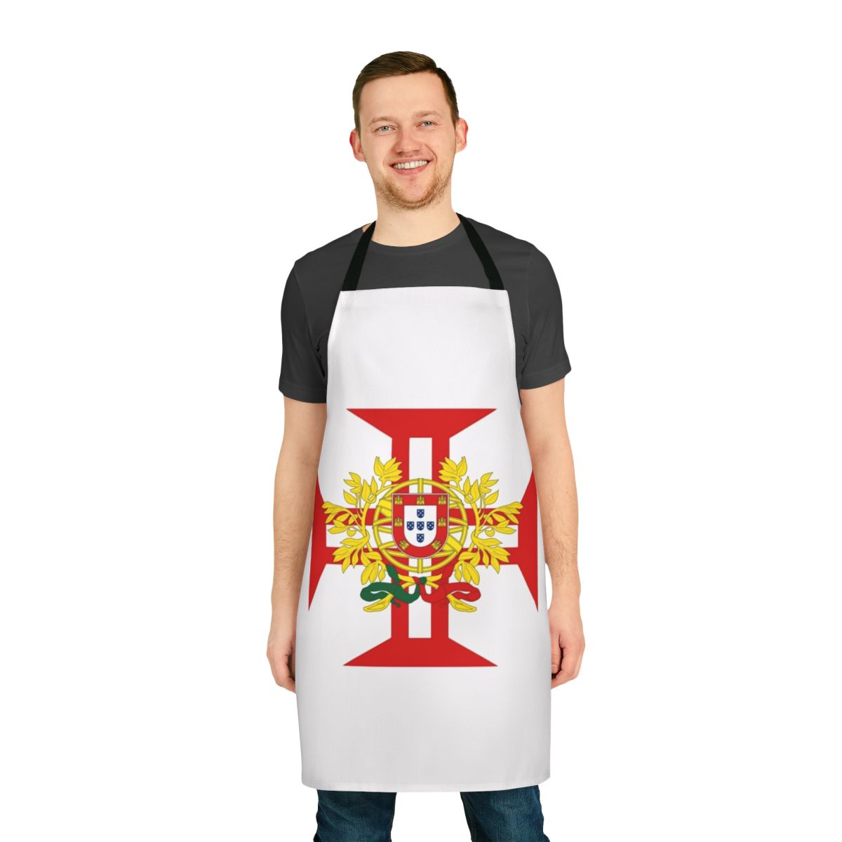 Authentic Portuguese Templar Cross Apron with Coat of Arms Design