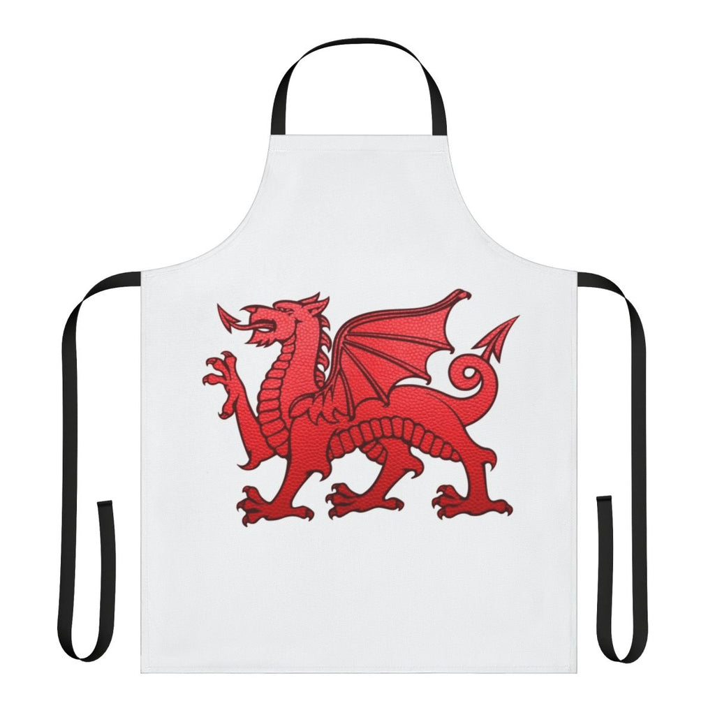 Red dragon leather texture design on a durable kitchen apron