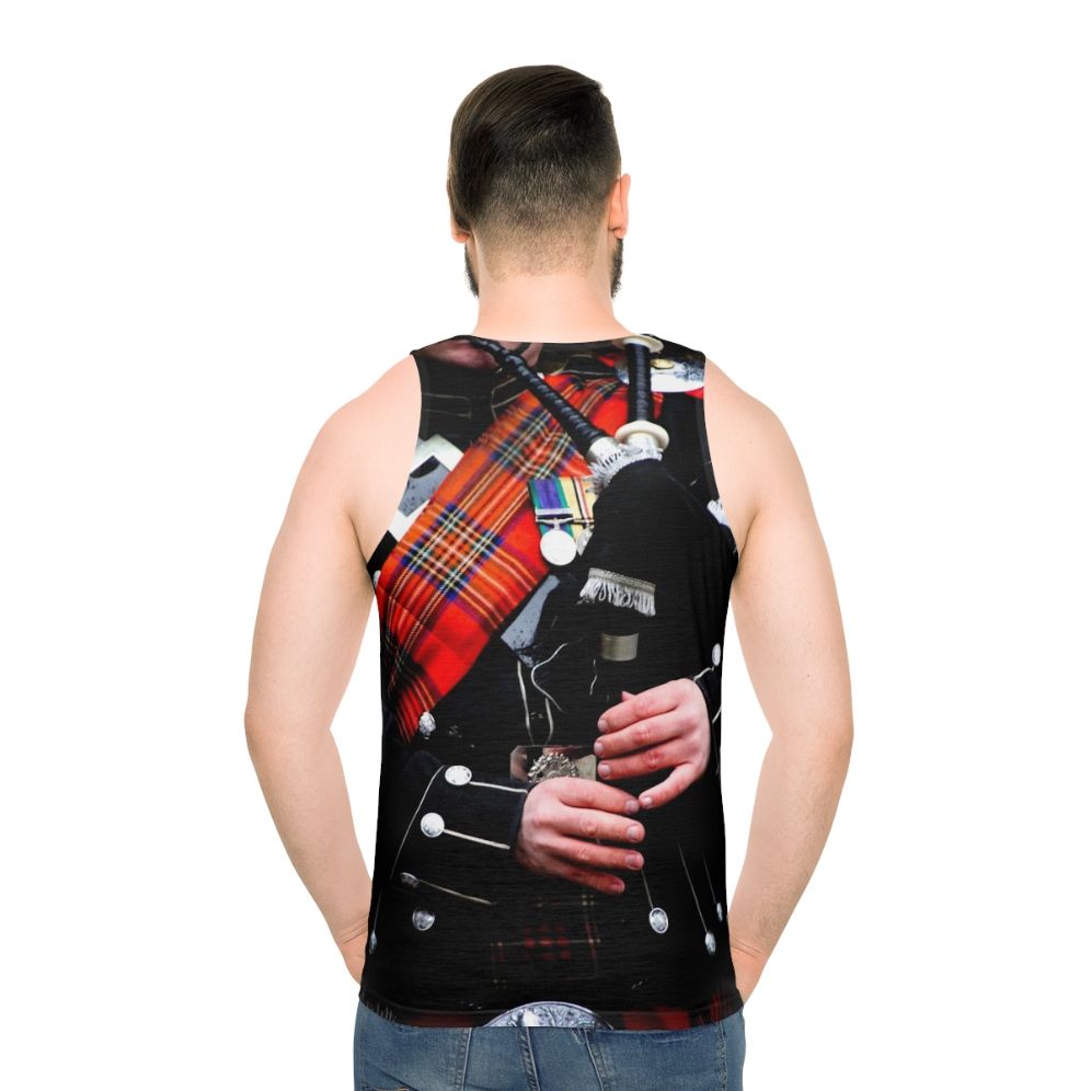 Unisex tank top with a bagpipe design