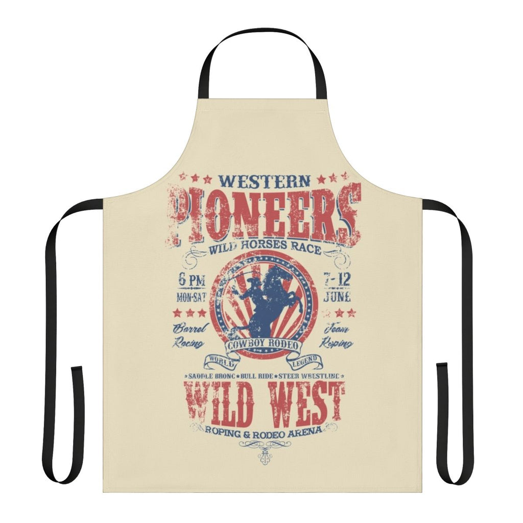 Western-style apron with classic cowboy and ranch motifs