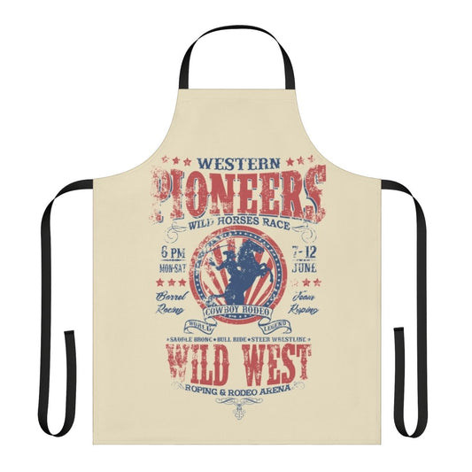 Western-style apron with classic cowboy and ranch motifs