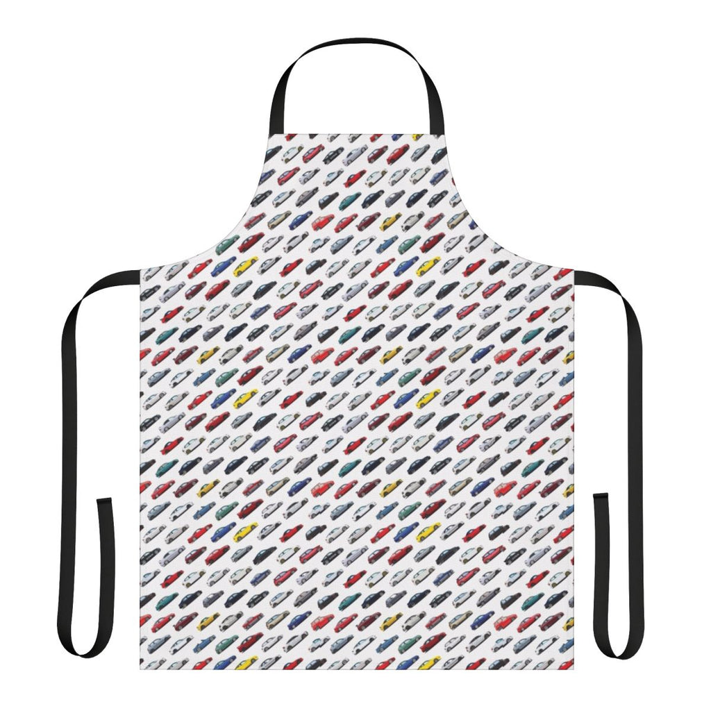 Apron featuring various Honda and Acura car models, including the Civic, Accord, Integra, and NSX.