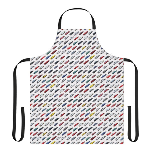 Apron featuring various Honda and Acura car models, including the Civic, Accord, Integra, and NSX.