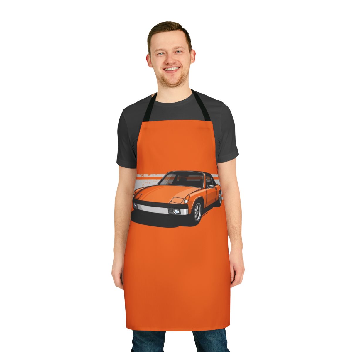Apron featuring a classic German sports car design