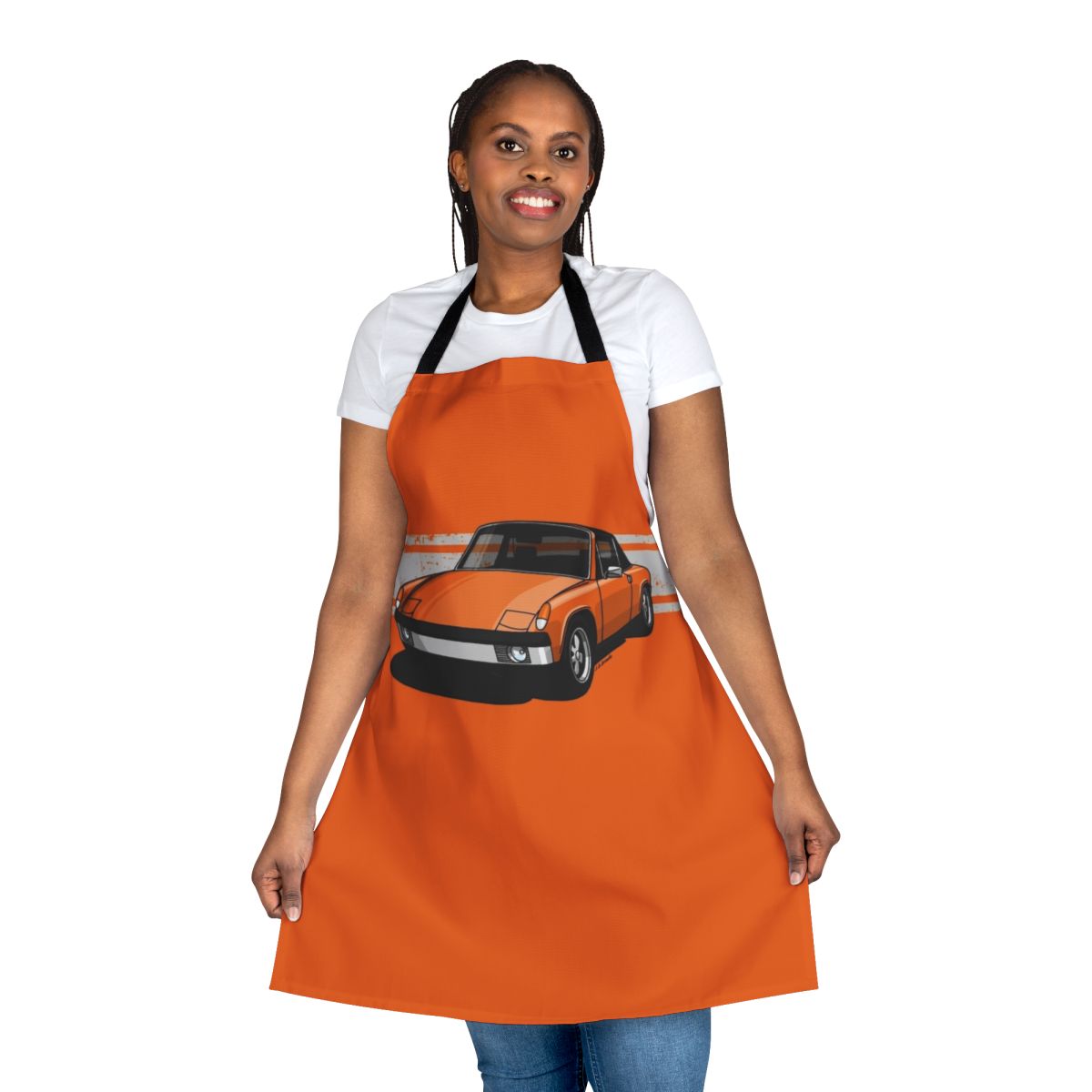 Apron featuring a classic German sports car design