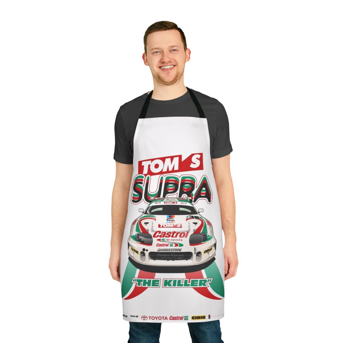 Toyota Supra-inspired apron for the kitchen or garage