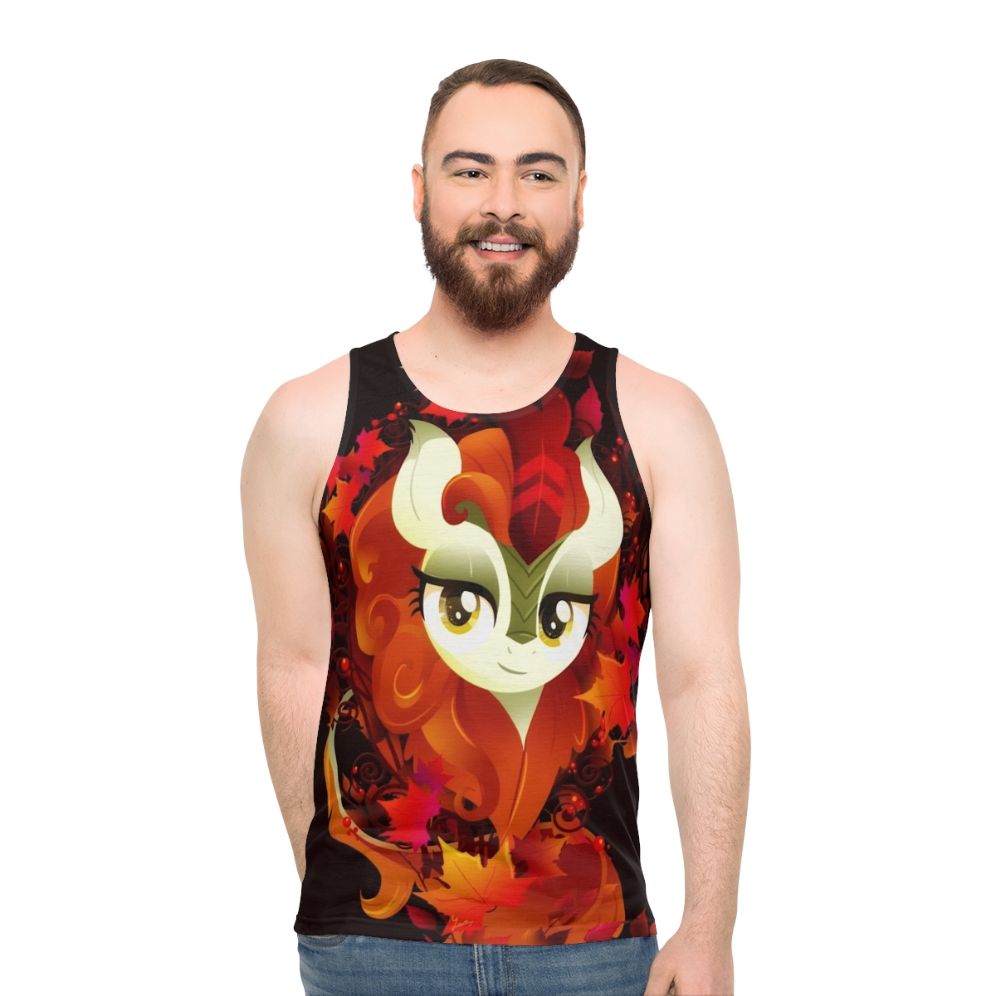 Autumn Blaze Unisex Tank Top with Pony and Kirin Design