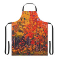 "Autumn forest landscape apron inspired by the paintings of Canadian artist Tom Thomson"