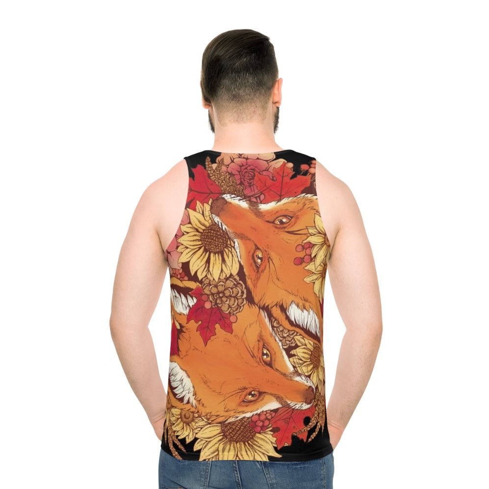 Autumn Fox Bloom Unisex Nature-Inspired Tank Top