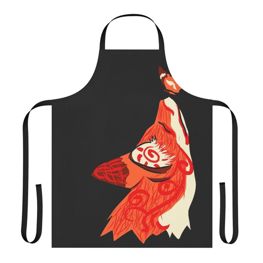 Autumn fox kitsune spirit apron with red fox design