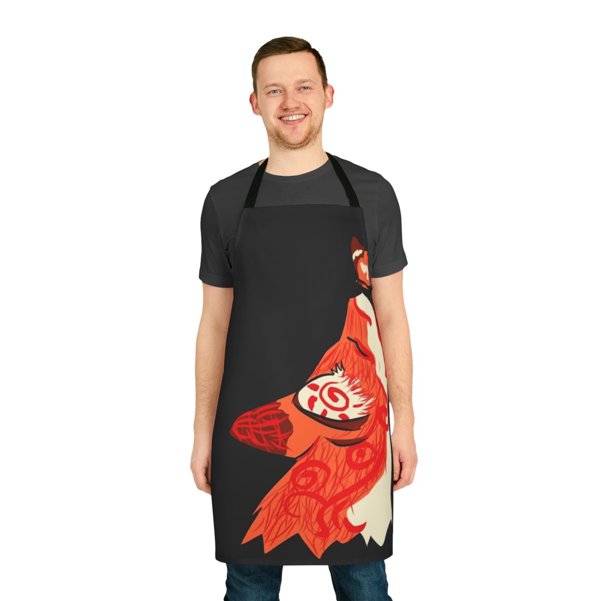 Autumn fox kitsune spirit apron with red fox design