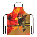 Autumn themed apron featuring a beautiful hummingbird design, ideal for kitchen or garden use.
