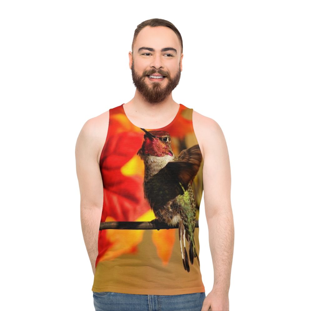 Autumn Hummingbird Unisex Tank Top