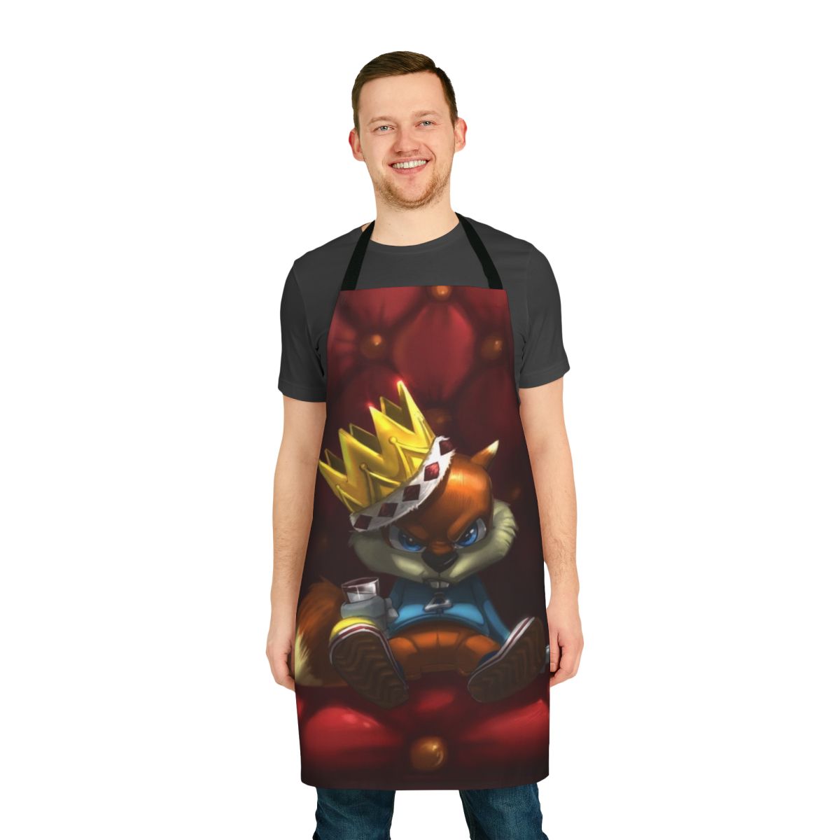 Autumn-themed apron featuring conkers (chestnuts) for home cooking and baking