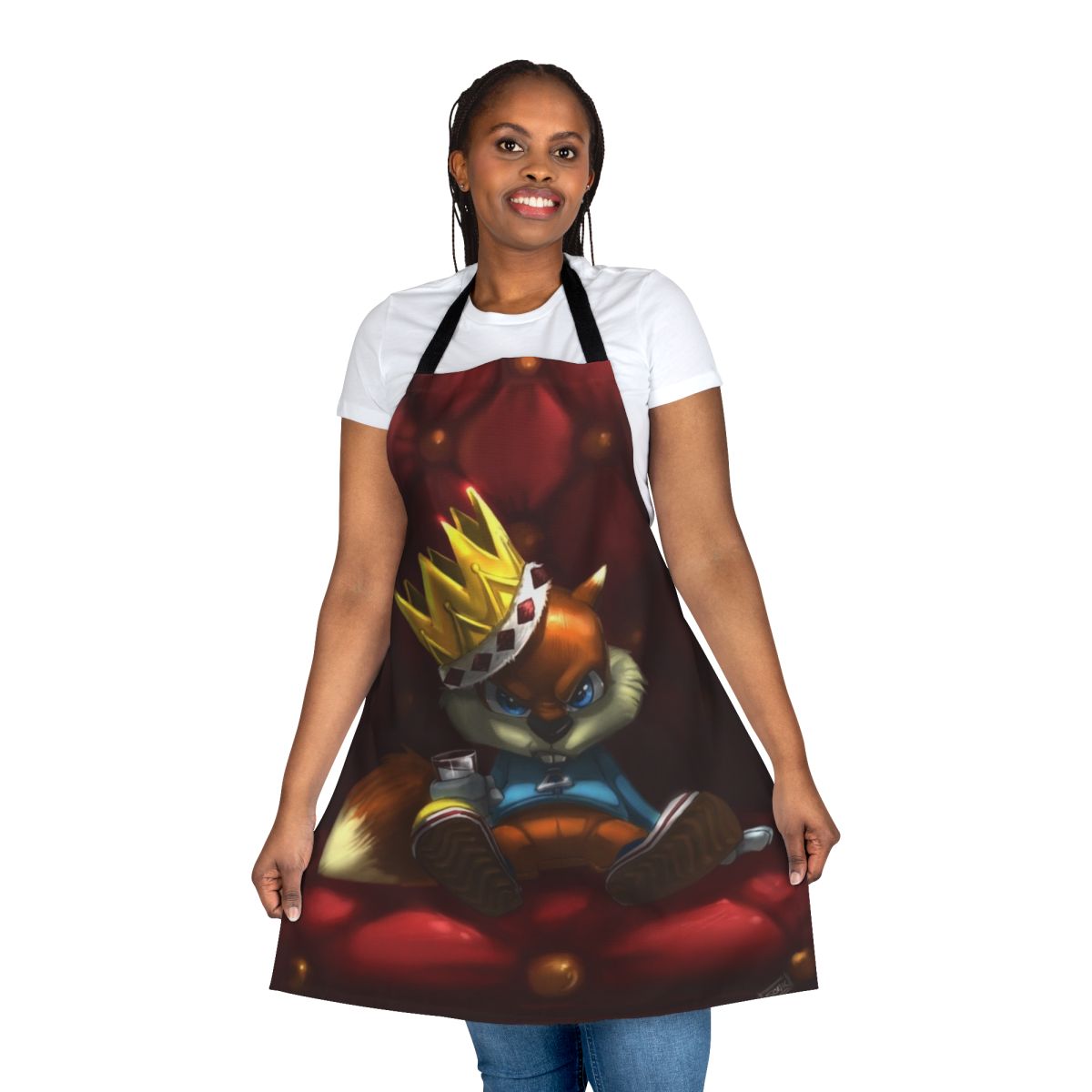 Autumn-themed apron featuring conkers (chestnuts) for home cooking and baking