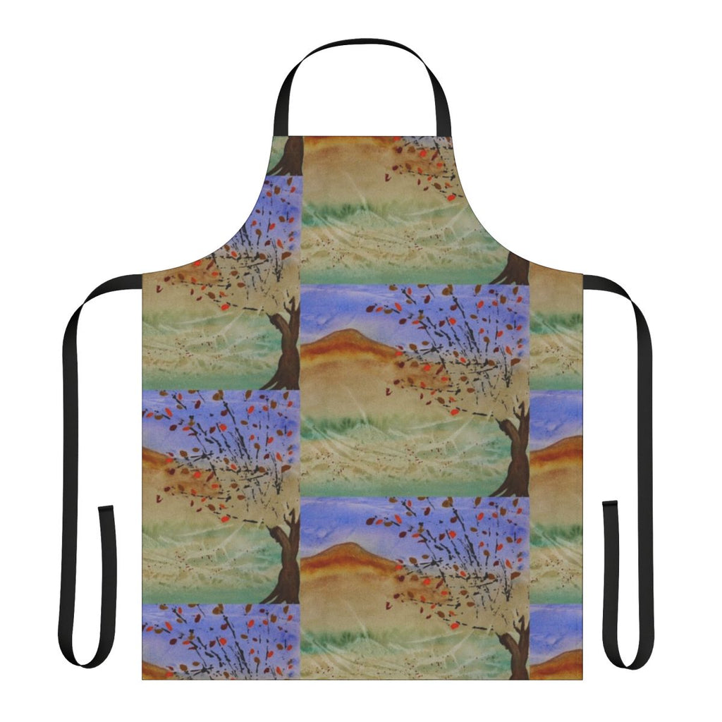 Autumn landscape design on a high-quality apron
