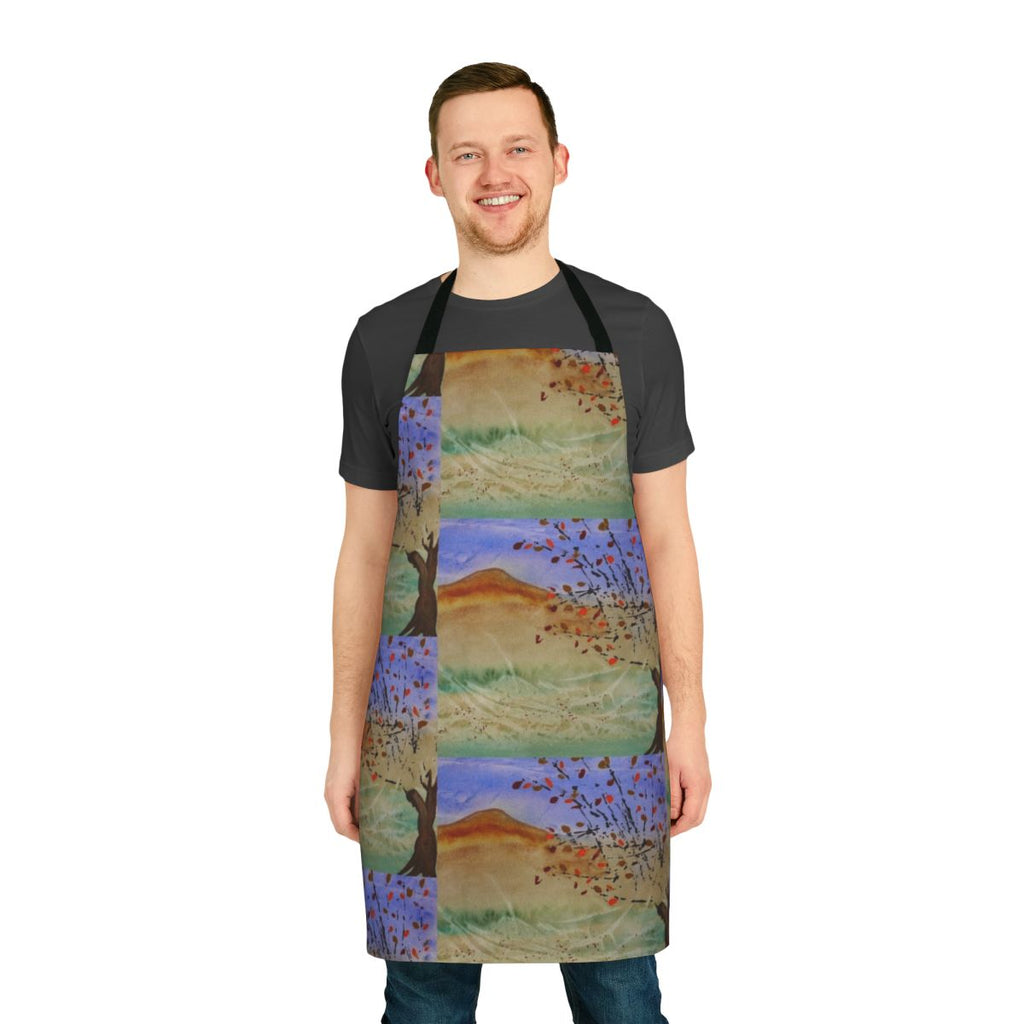 Autumn landscape design on a high-quality apron